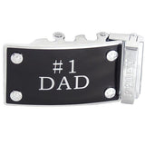 FEDEY Statement Buckles for Ratchet Belt, Silver, No 1 Dad