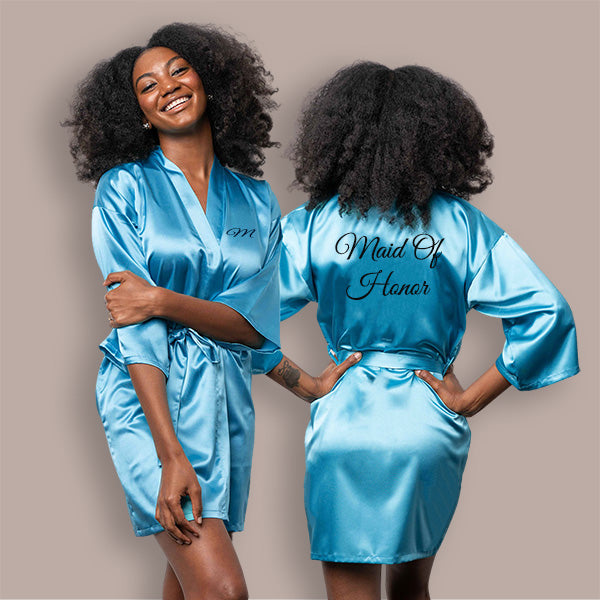 Ocean Blue Personalized Bridesmaid Robes, Custom Womens & Girls Robes for All Occasions, Bachelorette Party Robes, Quinceanera Robes, Birthday Robes