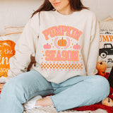 Cute and colorful Fall sweatshirt for pumpkin season. All SKUs