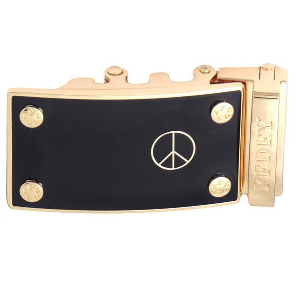 FEDEY Statement Buckles for Ratchet Belt, Gold, Peace