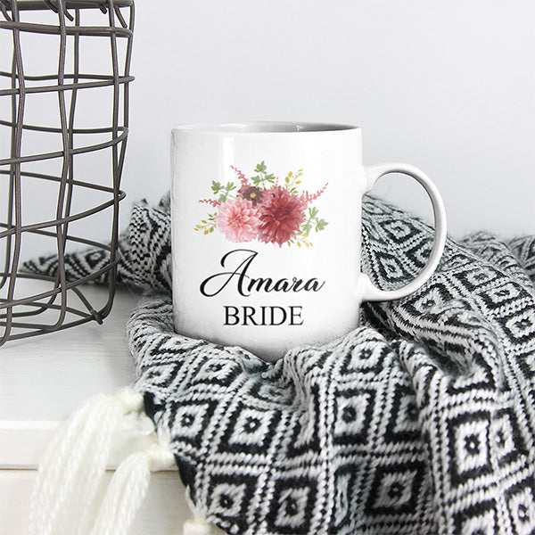 Bride tribe and bridal squad mugs for the entire crew.  Personalized mugs for bridesmaid and more.  all SKUs