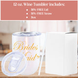 These 12oz wine tumblers ship with lid, straw and box.  All custom designs are done in house in our Frisco, TX location.
