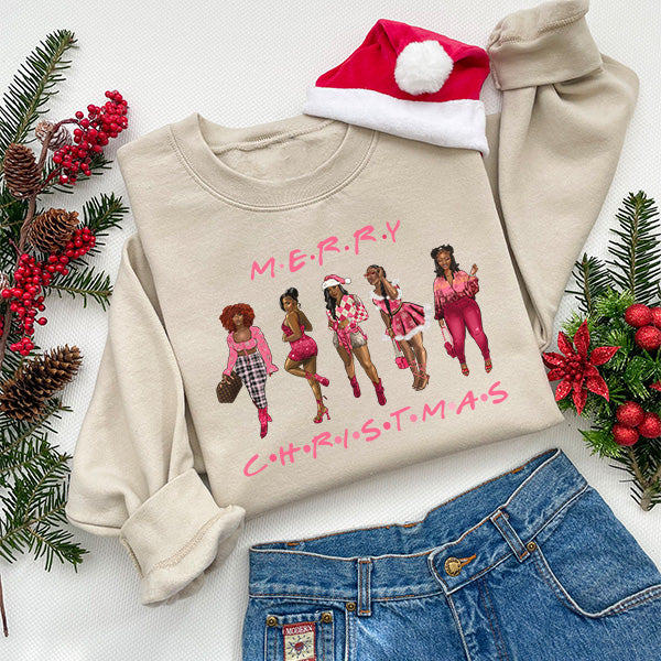 Pink Merry Christmas Sweatshirt. All SKUs