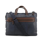 Piquadro Mens Leather Laptop Briefcase with Removable Shoulder Strap, Main, Blue