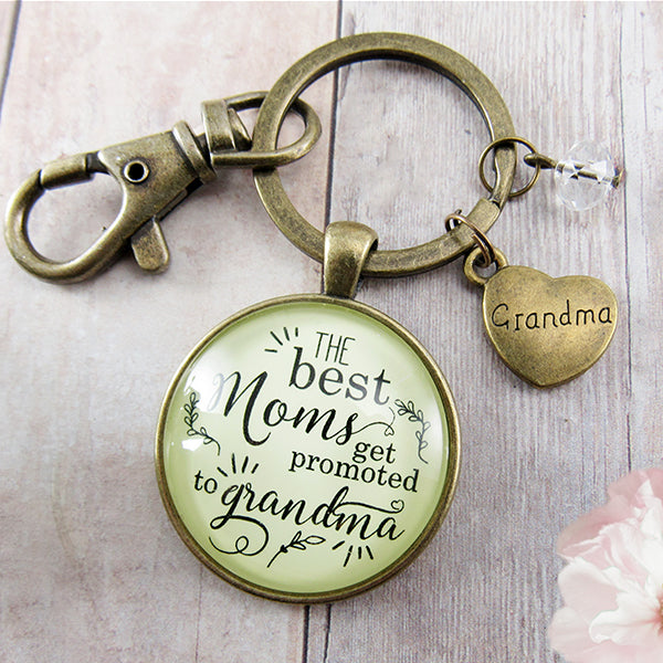 Pregnancy-annoucment-grandma-baby-reveal-keychain; Promoted to Grandma; Best Mom Keychain; Pregnancy Reveal - Main