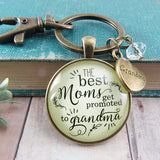 Pregnancy-annoucment-grandma-baby-reveal-keychain; Promoted to Grandma; Best Mom Keychain; Pregnancy Reveal - Alt 1