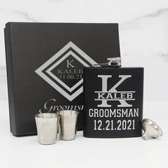 Personalized Matte Pink Flask and Shot Glass Mama Juice Gift Box Set