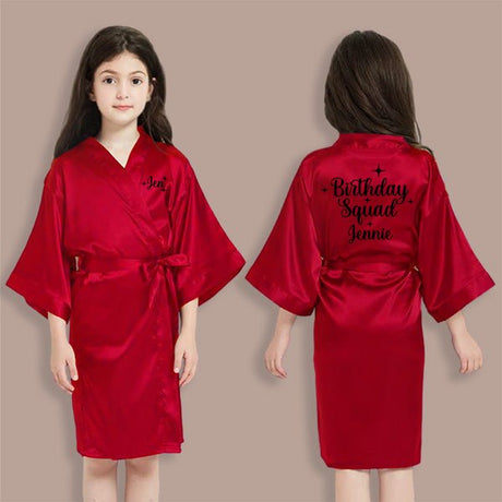 Pretty Girl Robes w Birthday Number for Birthday Girl, Birthday Squad Designs Also Available, Spa Birthday Party Robes - Gifts Are Blue
