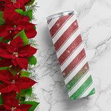 Snowflake Christmas Tumbler for the Holiday Season. Red Ombre