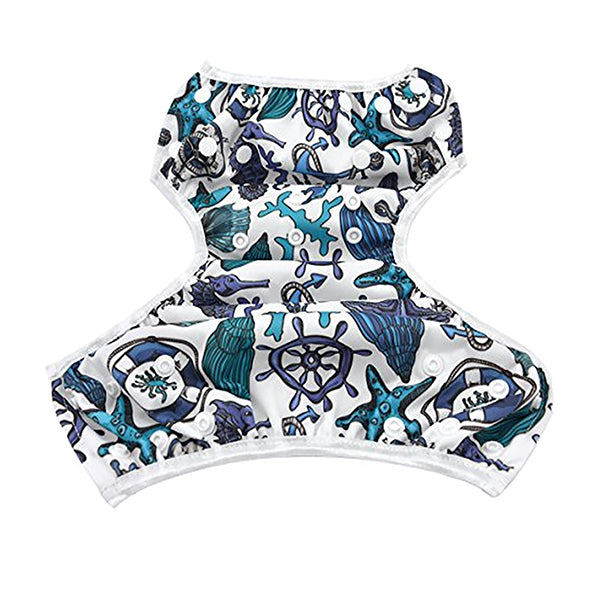 A Reusable Swim Diaper Flat Lay with snap closures. all SKUs