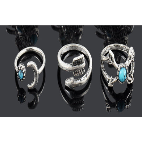 Ring Set Stylish Vintage Boho Ring Set Arrow 6pcs Loose Rings