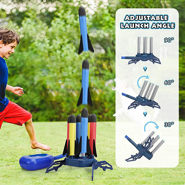 Kids Rocket Launcher with 6 Foam Rockets -Adjustable Angles