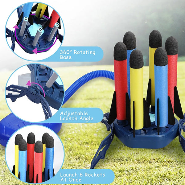 Kids Rocket Launcher with 6 Foam Rockets - Details