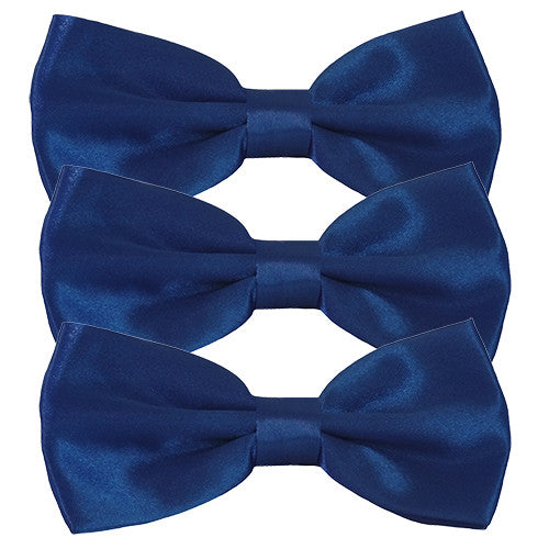 Mens Smooth Satin Feel Formal Pre-Tied Bow Tie Sets - Gifts Are Blue - 5
