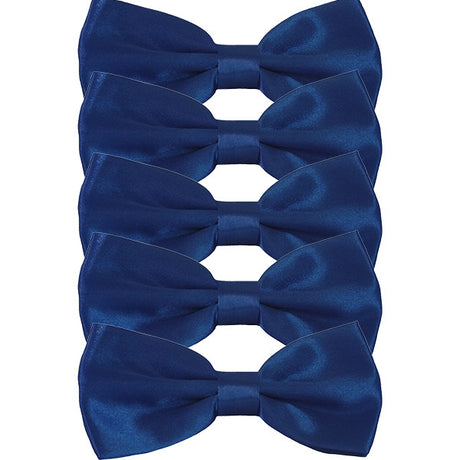 Mens Smooth Satin Feel Formal Pre-Tied Bow Tie Sets - Gifts Are Blue - 11