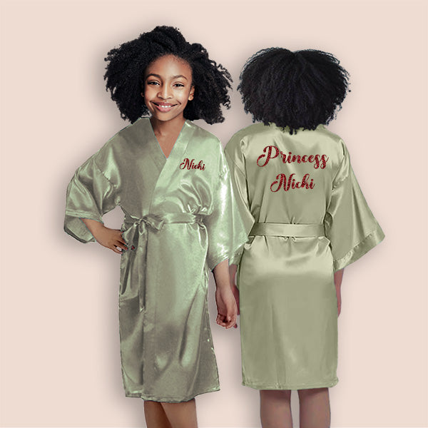 Sage Personalized Bridesmaid Robes, Custom Womens & Girls Robes for All Occasions, Bachelorette Party Robes, Quinceanera Robes, Birthday Robes