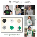 Our St. Patricks Day Collection features a variety of designs and styles.  Choose from Black, White, Sand, Gray and Irish Green Colors.  Styles include Short Sleeve Crewnecks, Sweatshirts, Hoodies, Long Sleeve Tees, and Ragland Shirts.