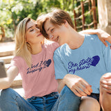 Romantic and cute matching couple shirts that are comfortable for both men and women.  Select from XS, S, M, L, XL, 2XL, 3XL, 4XL, 5XL and 6XL. all SKUs