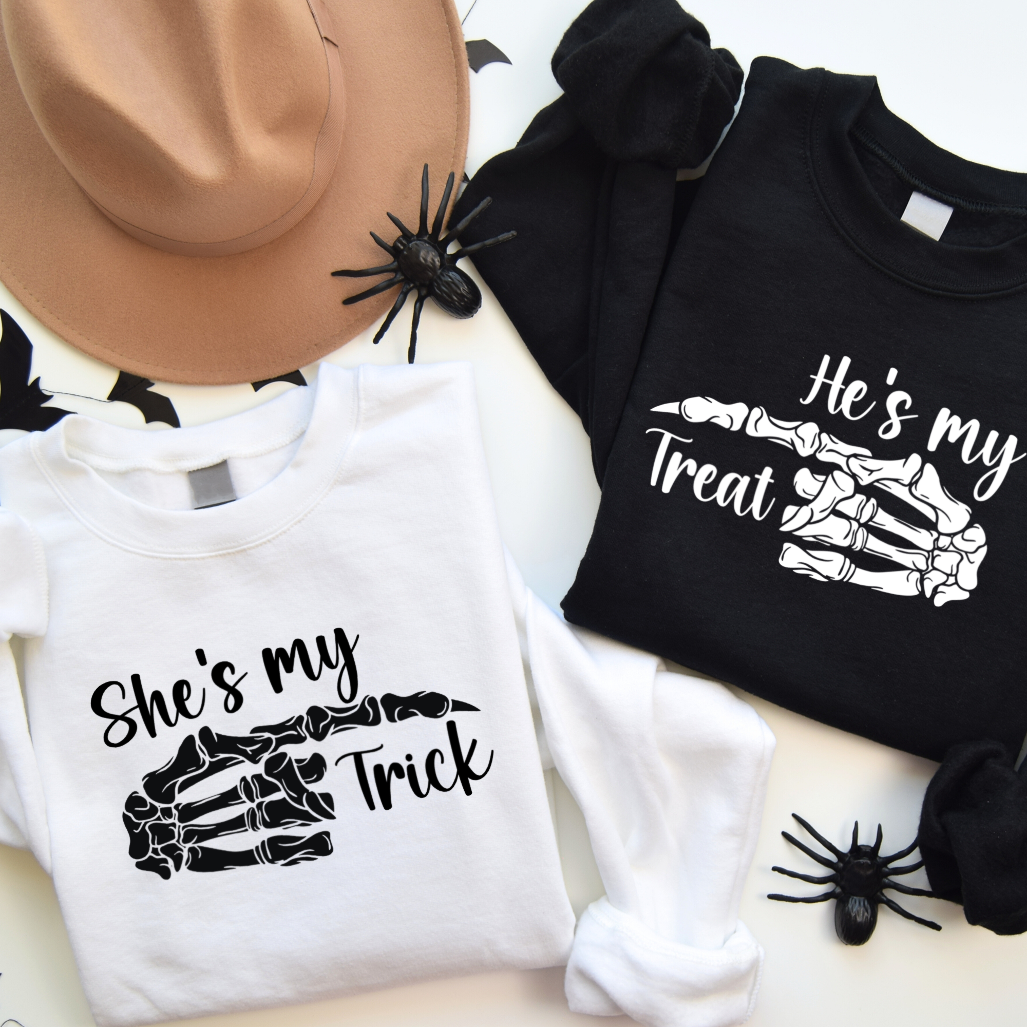 Great matching couples halloween sweatshirt to wear at fright fest, haunted houses, and all other halloween events. all SKUs
