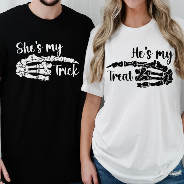 Perfect matching couples halloween shirts. So cute to wear during October with your boo. all SKUs