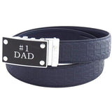 FEDEY Mens Signature Ratchet Leather Belt w No1 DAD Statement Buckle