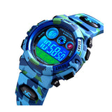 Boys Digital Military Sports Watch, 50M Water Resistant, 7 to 11 year olds, Gift Box, 1547, Alt, Light Blue Camo