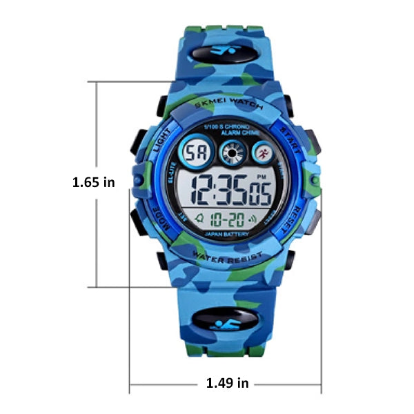 Boys Digital Military Sports Watch, 50M Water Resistant, 7 to 11 year olds, Gift Box, 1547, Measurements, all SKUs