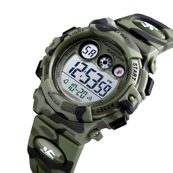 Boys Digital Military Sports Watch, 50M Water Resistant, 7 to 11 year olds, Gift Box, 1547, Alt, Army Green Camo