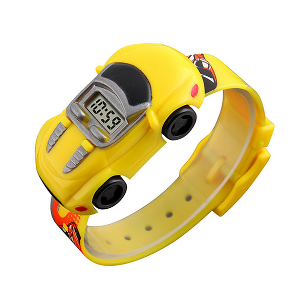 SKMEI Boys Digital Car Watch, Detachable Toy, 4 to 7 year olds, 1241, Round, Yellow