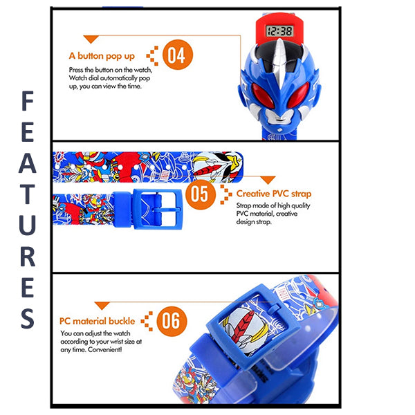 SKMEI Boys Cartoon Hero Digital Watch for Ages 3 to 7, 1239, Features 2, all SKUs