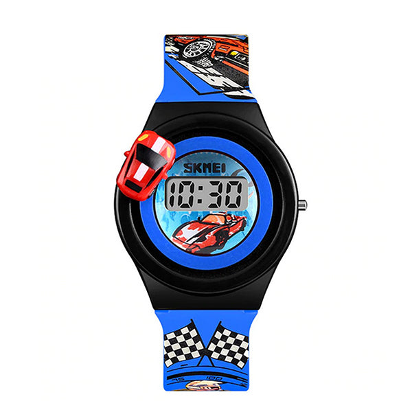 SKMEI Boys Digital Watch with Rotatable Car, 4 to 8 year olds, Main, Blue