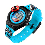 SKMEI Boys Digital Watch with Rotatable Car, Light Blue