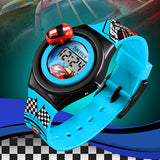 SKMEI Boys Digital Watch with Rotatable Car, Alt 3, Light Blue