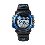 SKMEI Kids Digital Watch, 50M Waterproof, Sports, LED Light, Main, Black