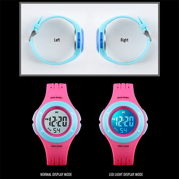 SKMEI Classic Children Digital Watch, 50M Waterproof, LED lighting, all SKUs