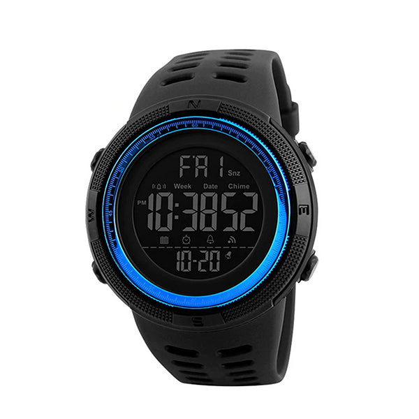 SKMEI Mens Digital Multifunctional Sports Watch, 50M Water Resistant, Main, Blue/Black