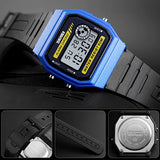SKMEI Unisex LED Digital Sport Silicone Watch, 50M Water Resistant, Details, Blue