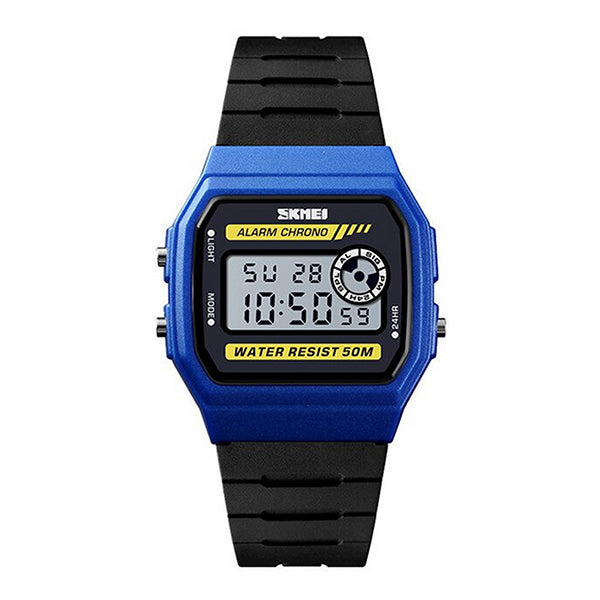 SKMEI Unisex LED Digital Sport Silicone Watch, 50M Water Resistant, Main, Blue
