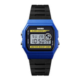 SKMEI Unisex LED Digital Sport Silicone Watch, 50M Water Resistant, Blue