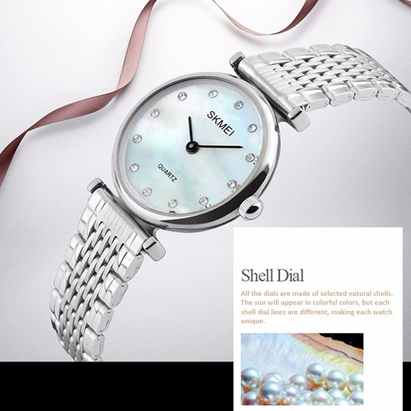 SKMEI Womens Elegant Fashion Watch w Rhinestones, shells, all SKUs