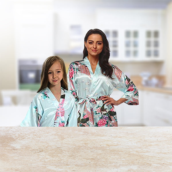Light Blue Mommy & Me Robes, Floral, Lifestyle, all SKUs