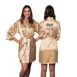 Bridesmaid Robe Set of 6, Personalized Robes in Front & Back, 26 Colors, 3T-6XL
