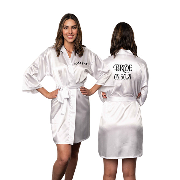 Bridesmaid Robe Set of 6, Personalized Robes in Front & Back, 26 Colors, 3T-6XL
