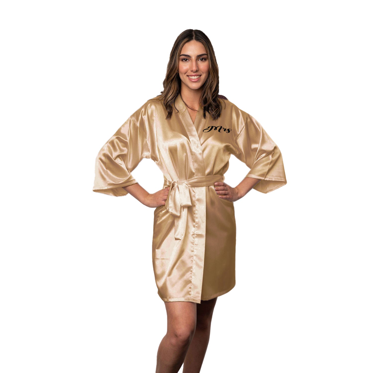 Bridesmaid Robe Set of 5, Personalized Robes in Front & Back, 26 Colors, 3T-6XL