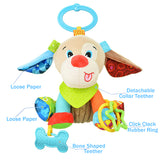 Sozzy Plush Baby Animals Multi Sensory Developmental Activity Toy, 3 to 36 Months, Details, Blue Puppy