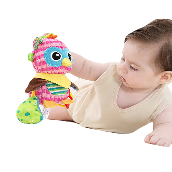 Sozzy Plush Baby Animals Multi Sensory Developmental Activity Toy, 3 to 36 Months, Alt, Pink Owl