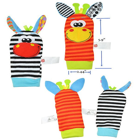 sozzy baby foot finder rattles zebras