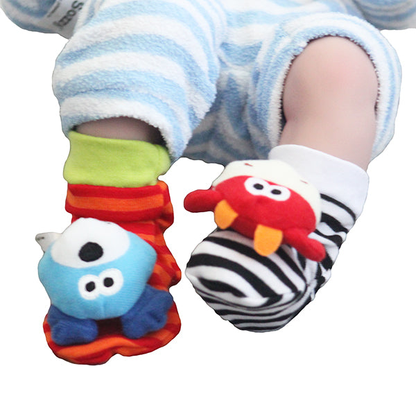 Baby Teddy Bear Rattle Socks