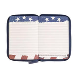 Stand Firm Zippered Journal - Patriotic Design with Stars & Stripes - Inspirational Gift for Veteran, Military, Police Officer etc.