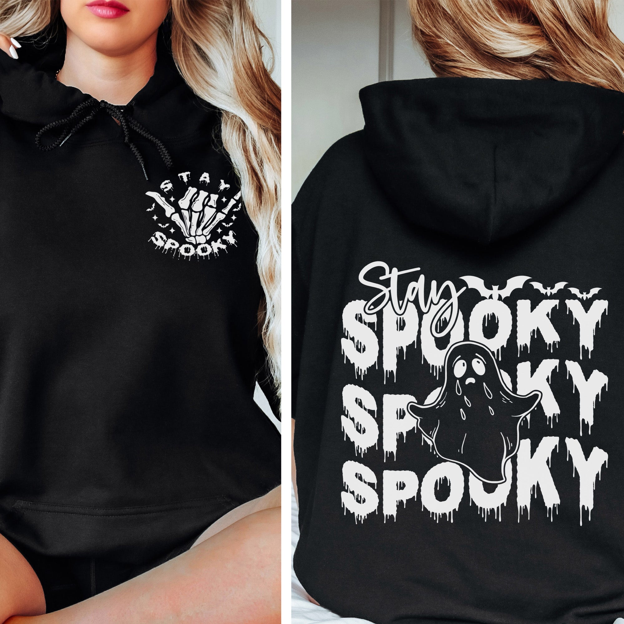 Comfy Halloween hoodie to keep you warm throught spooky season. all SKUs